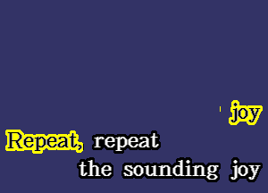 ' joy

repeat

the sounding joy