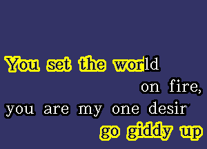 meld

on fire,
you are my one desir

giddy