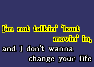 IRE E1613 mm 31731513
W Em,
and I d0n t wanna
change your life