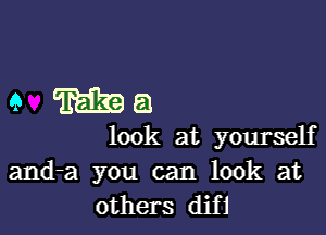 9mg

look at yourself
and-a you can look at
others difl