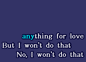 anything for love
But I wont do that
No, I wont do that