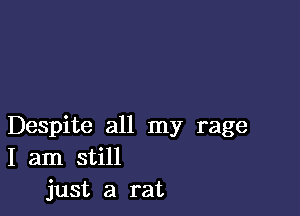 Despite all my rage
I am still
just a rat