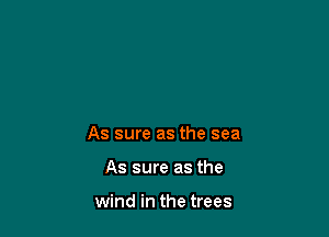 As sure as the sea

As sure as the

wind in the trees