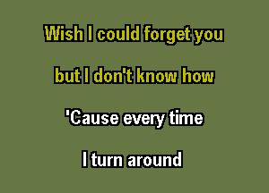 Wish I could forget you

but I don't know how

'Cause every time

lturn around