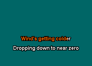 Wind's getting colder

Dropping down to near zero