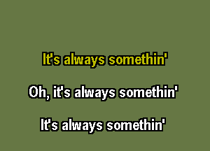 It's always somethin'

0h, ifs always somethin'

lfs always somethin'