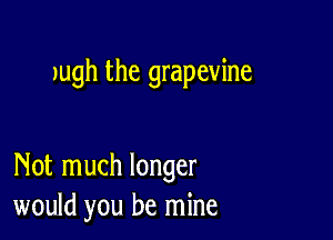 lugh the grapevine

Not much longer
would you be mine