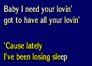 Baby I need your Iovine
got to have all your lovine

eCause lately
We been losing sleep