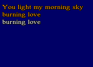 You light my morning sky
burning love
burning love