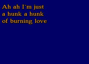 Ah ah I'm just
a hunk a hunk
of burning love