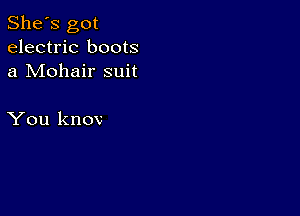 She's got
electric boots
a Mohair suit

You knov