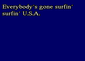 Everybody's gone surfin'
surfin' U.S.A.