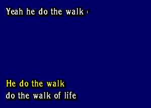 Yeah he do the walk-

He do the walk
do the walk of life