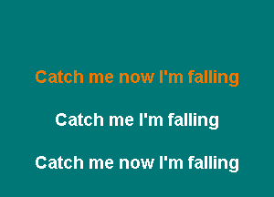 Catch me now I'm falling

Catch me I'm falling

Catch me now I'm falling