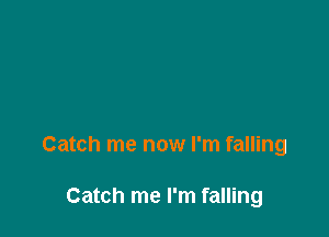 Catch me now I'm falling

Catch me I'm falling