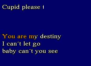 Cupid please I

You are my destiny
I can't let go
baby can't you see