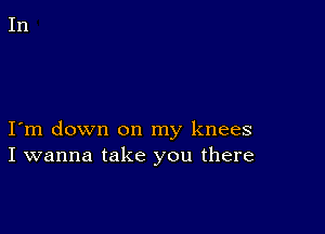 I m down on my knees
I wanna take you there