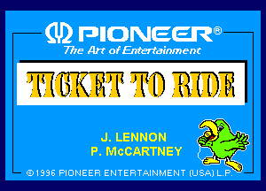 WWW TD WW

dLLENNON
ELMccARTNEY

01895 PIONEER ENTERTAINMENT (USA P h?