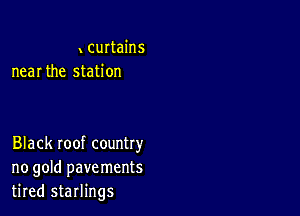 curtains
near the station

Black roof country
no gold pavements
tired starlings