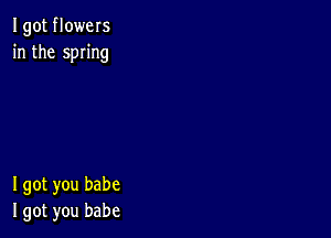 I got flowers
in the swing

I got you babe
I got you babe