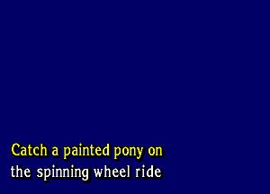 Catch a painted pony on
the spinning wheel ride