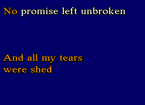 No promise left unbroken

And all my tears
were shed