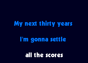 ext thirty years

I'm gonna settle

all the scores