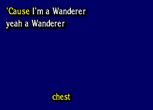 'Cause I'm a Wanderer
yeah a Wanderer