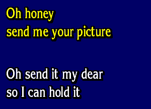 0h honey
send me your picture

Oh send it my dear
so I can hold it