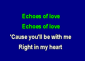 Echoes of love
Echoes of love

'Cause you'll be with me

Right in my heart