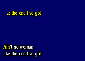 e the one I've got

Ain't no woman
like the one We got