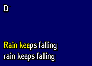 Rain keeps falling
rain keeps falling