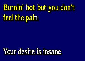 Burnid hot but you d0n t
feel the pain

Your desire is insane