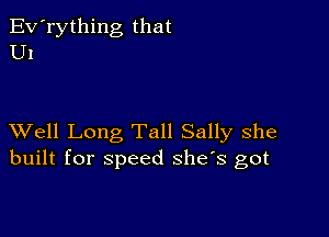 Ev'rything that
U1

XVell Long Tall Sally she
built for speed she's got