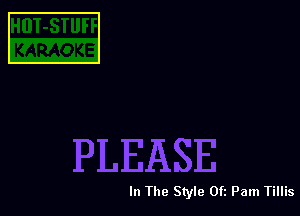 In The Style 0f1 Pam Tillis