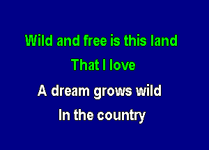 Wild and free is this land
That I love

A dream grows wild

In the country