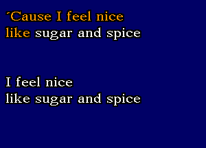 'Cause I feel nice
like sugar and spice

I feel nice
like sugar and spice