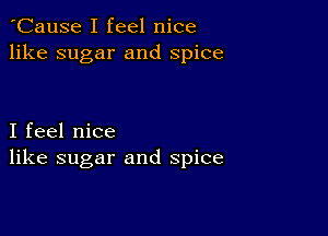 'Cause I feel nice
like sugar and spice

I feel nice
like sugar and spice