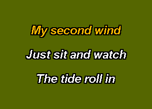 My second wind

Just sit and watch

The tide roll in