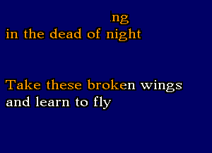 118
in the dead of night

Take these broken wings
and learn to fly