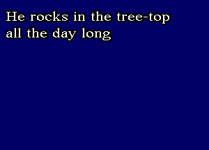 He rocks in the tree-top
all the day long