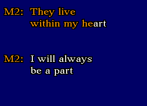 M22 They live
within my heart

M2z I will always
be a part