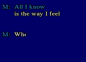 M2 All I know
is the way I feel

M2 VVlu