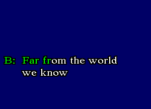 B2 Far from the world
we know