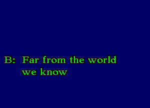 B2 Far from the world
we know