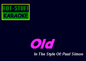 In The Style 0!.' Paul Simon