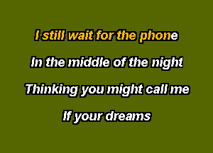 Istm wait for the phone

In the middle of the night

Thinking you might call me

If your dreams