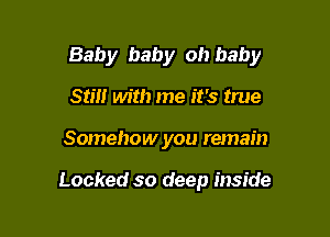 Baby baby oh baby

srm with me it's true
Somehow you remain

Locked so deep inside