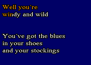 XVell you're
windy and wild

You've got the blues
in your shoes
and your stockings