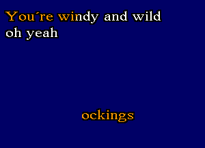 You're windy and wild
oh yeah

ockings